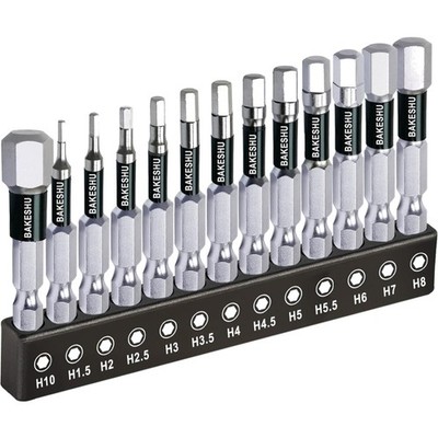 13-teiliges Inbus Bit Set H1.5-H10 magnetisch Schraubendreher Bohrer