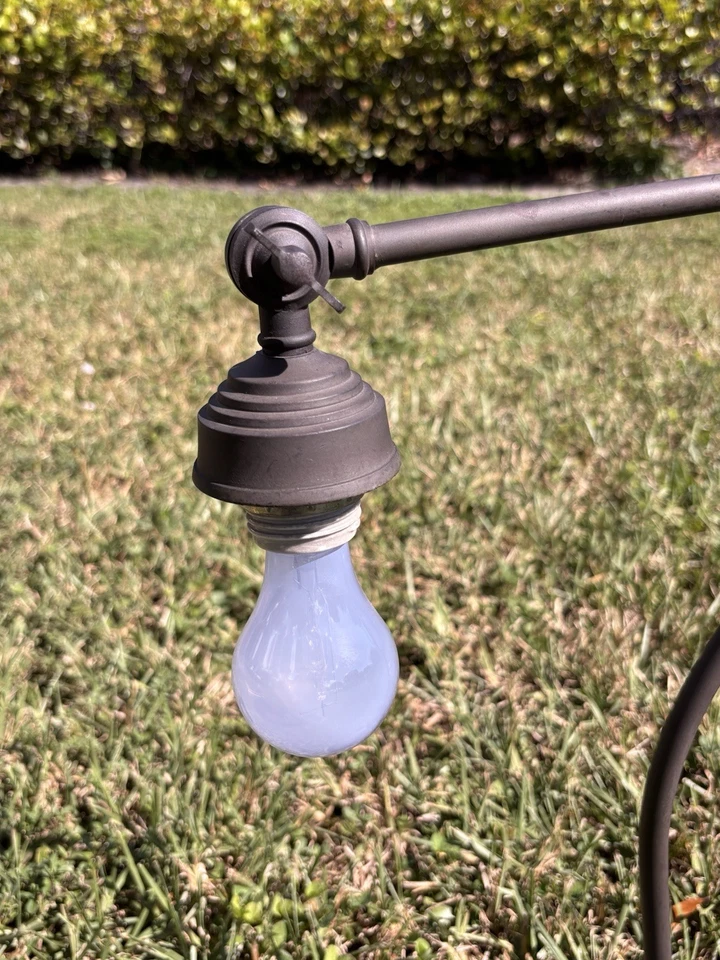 Pottery Barn 21” Industrial Adjustable Task Desk Lamp Brass Heavy Vintage Works - Image 4 of 4