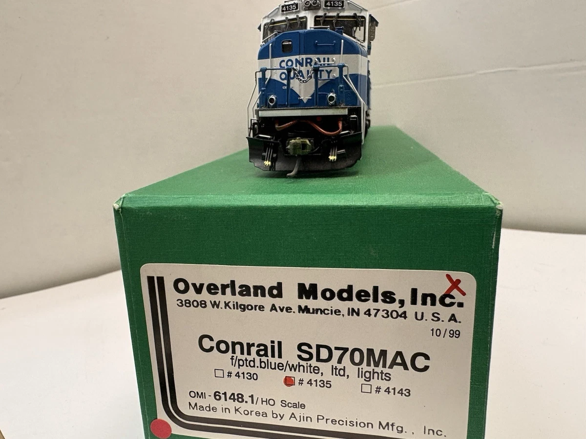 HO Scale Overland Models # 6148.1Conrail,SD70MAC #4135 Factory Painted W/ Lights
