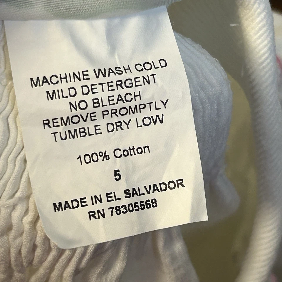 Vestido Calabacín Zuccini Calado Marfil Rosa Borde Pana Obispo Vacaciones Talla 5 Foto 4 de 4