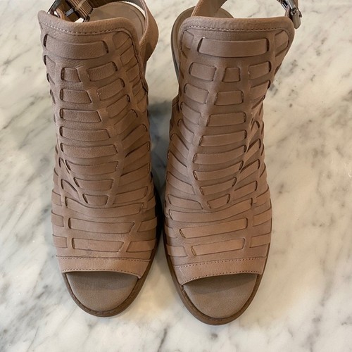 Jessica Simpson Damen Slingback gewebt taupe zehenfrei Blockabsatz Größe 9,5 - Bild 6 von 8