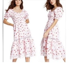 LoveShackFancy x Target Cosette Floral Smocked Dress M Puff Sleeves Lace Tiered