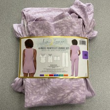 NEW Live 2 Lounge 4-Piece Women's XS Lounge Set Henley Tee Tank Short  Pants