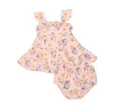 Angel Dear Eyelit Daffodil Bouquet 3 Tiered Ruffle Sundress Diaper Bow 12-18 Mo