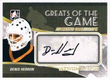 2010-11 BETWEEN THE PIPES AUTOGRAPHS DENIS HERRON AUTO PITTSBURGH PENGUINS #A-DH