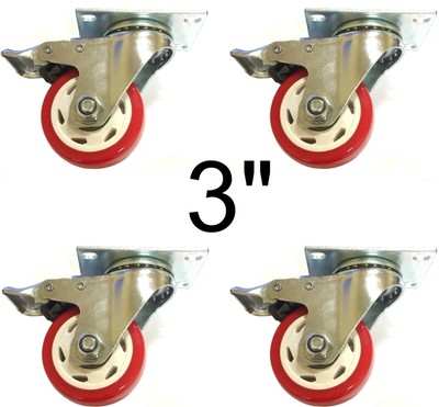 4x Ruedas giratorias rueda loca 3" 76mm muebles plataformas mesas | eBay