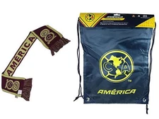 Club America Official Licensed Soccer Scarf & Cinch Bag Combo 02-2