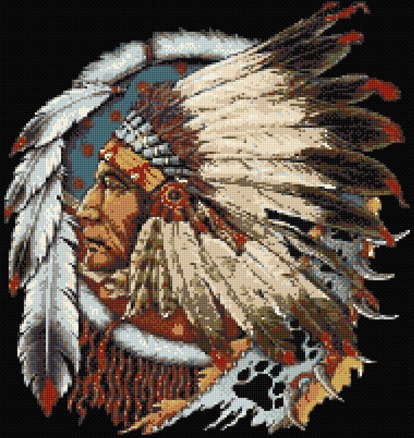 Indian Chief Counted Cross Stitch Kit Designs In Thread eBay