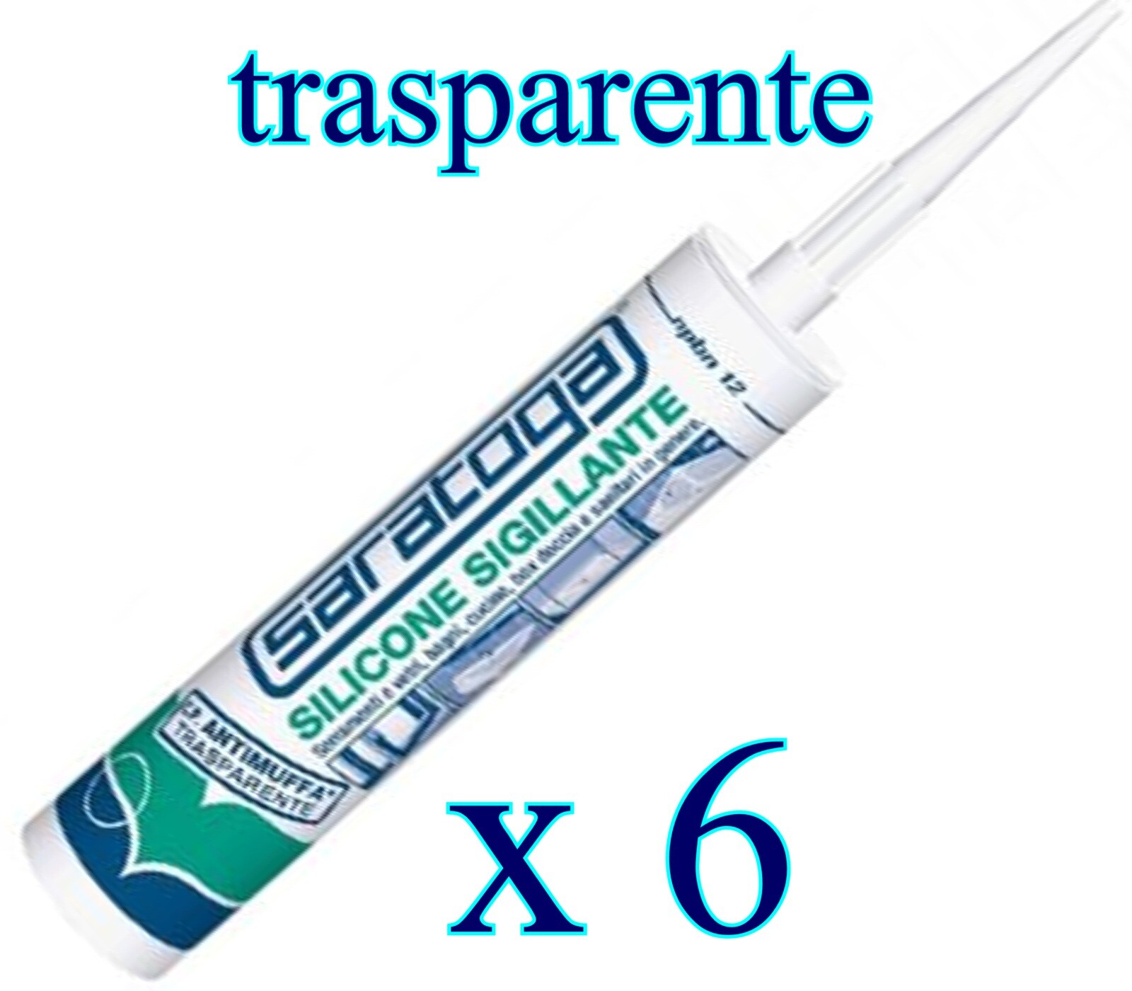 Kit 6 Ricariche Silicone Saratoga Trasparente Antimuffa 280ml