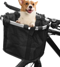 Bike Basket, Quick Release Bicycle Handlebar Front Basket, Removable Small Pet C