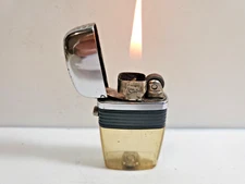Vintage Working  Scripto VU Lighter, Clear No Insert, Black   5986/29