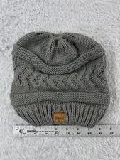 Rosoz Slouch Beanie Toque Adult One Size Gray Knit 100% Acrylic Winter Snow Ski