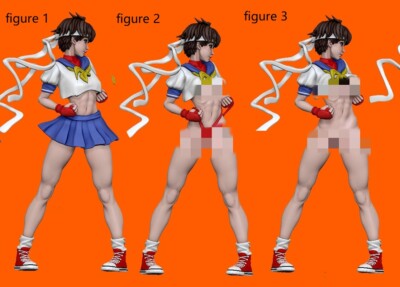 Anime Sakura Kasugano 1/8 1/6 Unpainted GK Model 3D Print Figure Blank Resin Kit