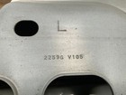 Silver 13-18 RAM 1500 front left driver frame apron radiator support with black circular opening and engraved text.