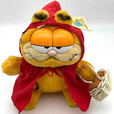 VTG 1981 Dakin Garfield Furry Tales Little Red Riding Hood Plush w/ Basket & Tag