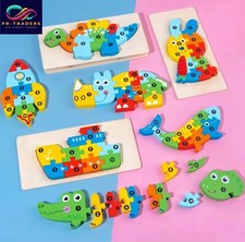 Wooden School Bus numbers Jigsaw Puzzle kids Toys Children Educational Toys