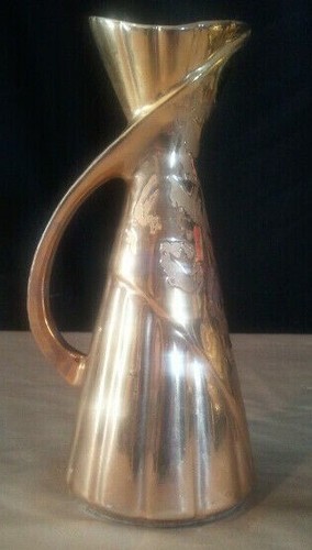 Weeping 24 Karat Gold Vase 7 3/4" Pink Inside Savoy China Hand Decorated 