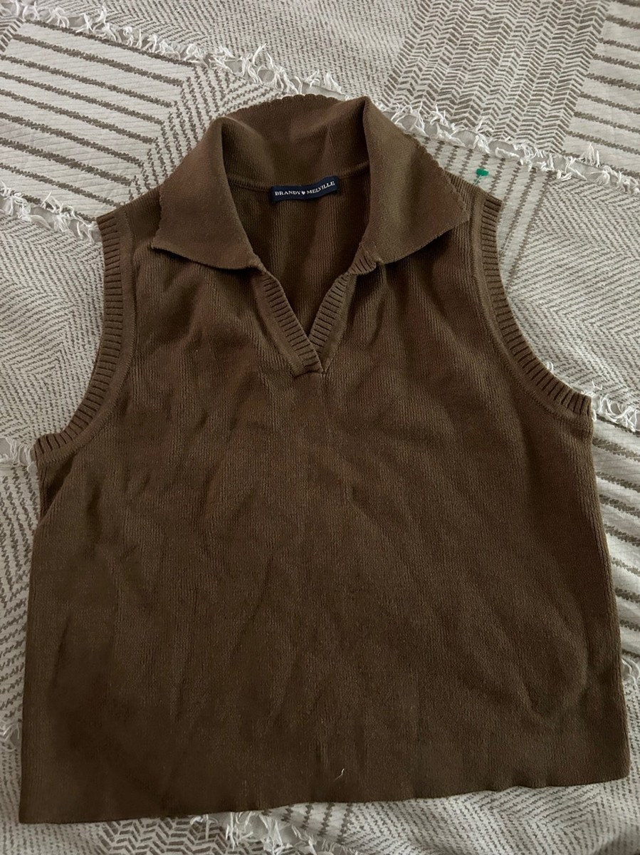 Brandy Melville Brown Sweater Vest Brandy Melville Womens Oversize