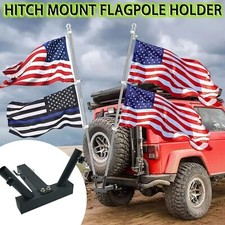 Hitch Mount Dual Flagpole Holder Universal fo...