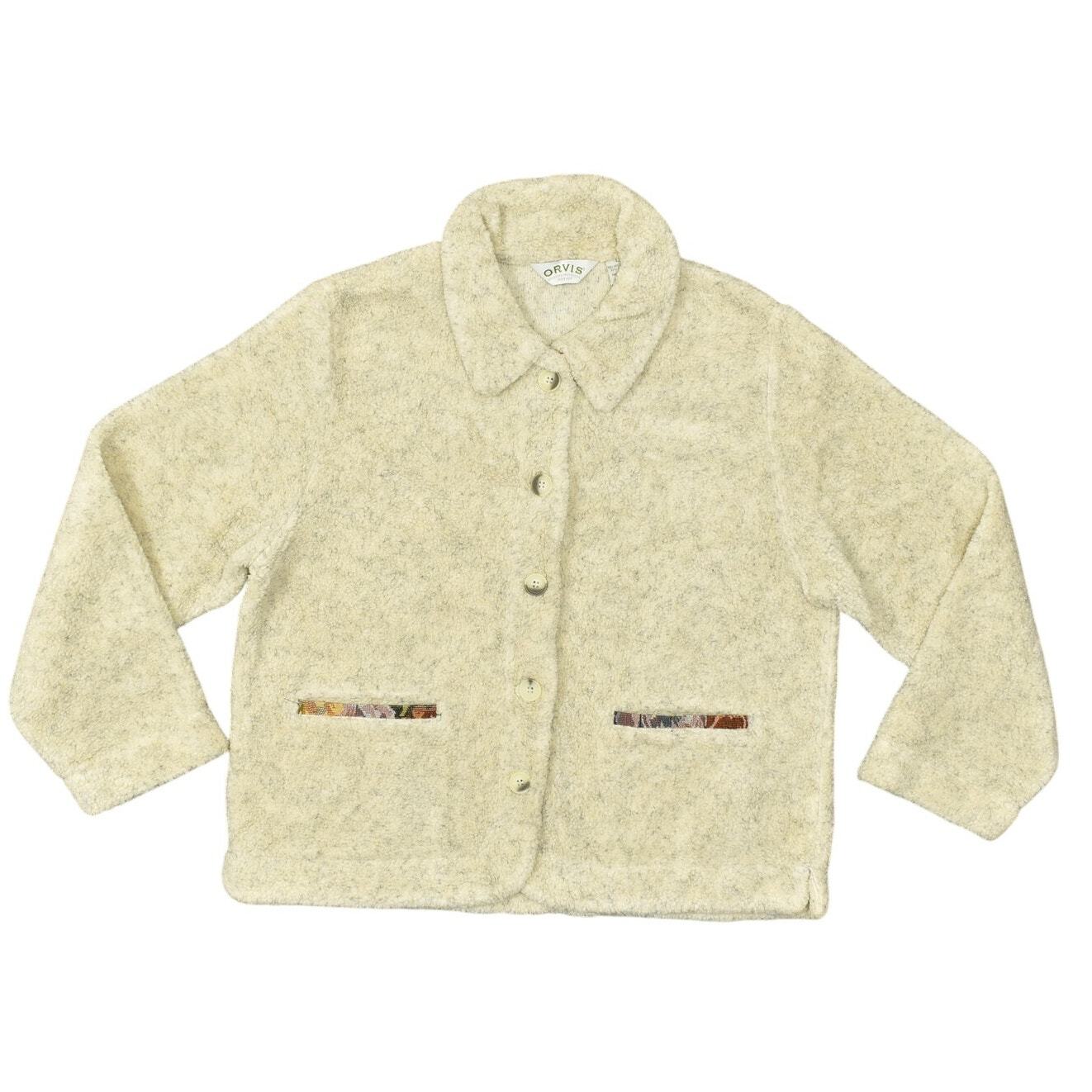 Orvis Beige Polyester Coatigan Button Sherpa Basi… - image 1