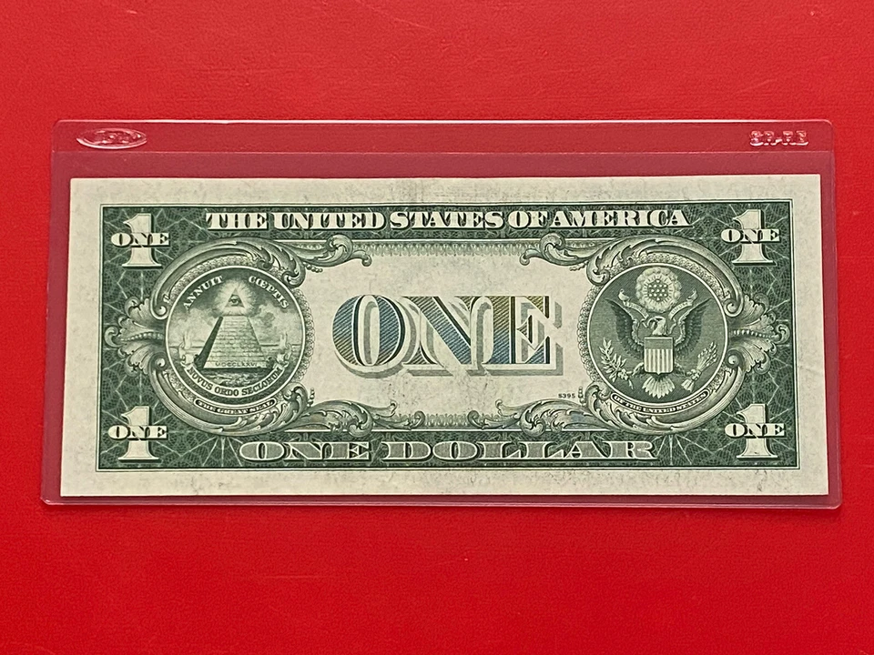 $1 1935-D ( E-G Block )  BLUE SEAL SILVER CERTIFICATE , UNCIRCULATED - Image 3 of 3