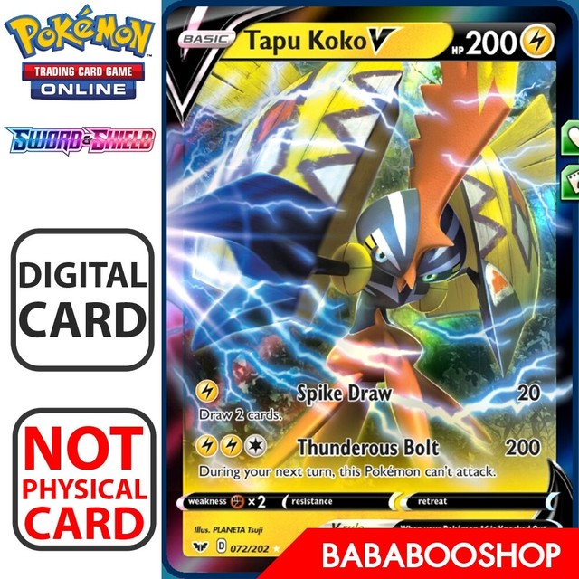 Tapu Koko V 072/202 Sword and Shield for Pokemon Card Online TCG