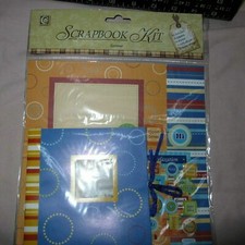 Summer Mini Scrapbook Kit incl paper 20 pg album epoxy sticker Travel Smile Blue