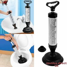 HEAVY DUTY DRAIN BUSTER UNBLOCK SINK PIPE TOILET BATH SHOWER PLUNGER TOOL CLEAR