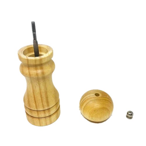 Set of 2 Bamboo Pepper Mill and Salt Shaker Set Multi-purpose Cruet Tool 5.25" - Picture 7 of 7