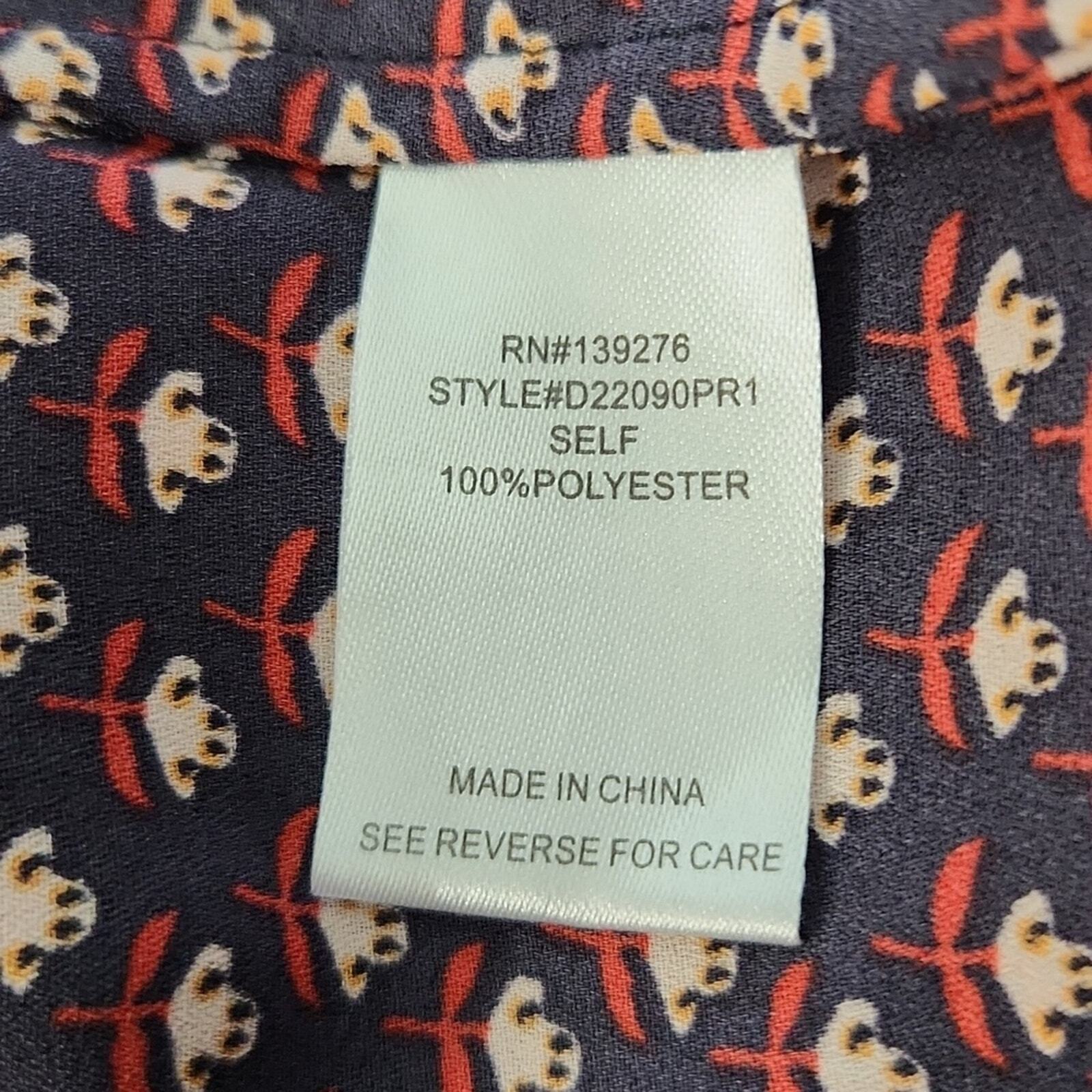 Daniel Rainn Blouse Size Medium Split Neck Blouse… - image 10