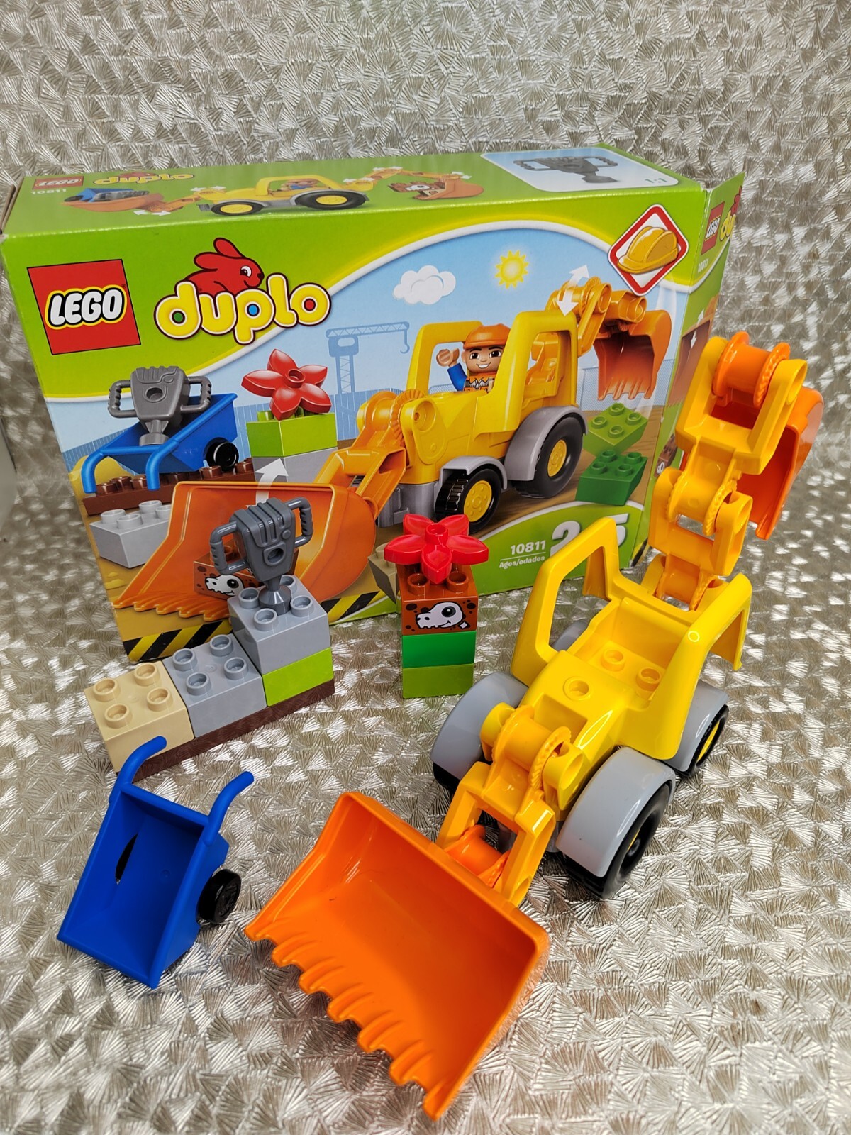Lego Duplo Backhoe Loader 10811  Digger Excavator (Missing Figure)