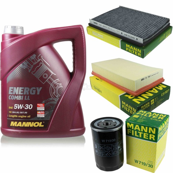 MANN-FILTER Inspektionspaket 5L Mannol Energy Combi Ll 5W-30 FüR Vw Passat-image