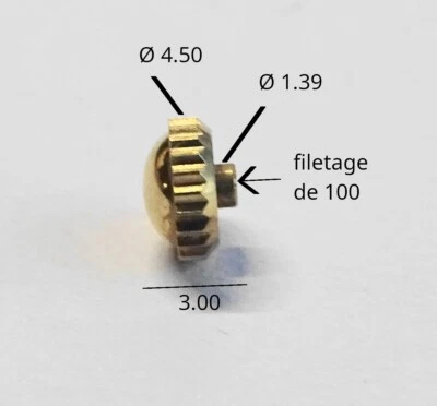 COURONNE DE REMONTOIR MONTRE PLAQUEE ROSEE