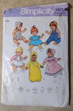 Simplicity 7208 Doll's Wardrobe Sz L 17-18 inch SEWING PATTERN VTG 1975 Complete