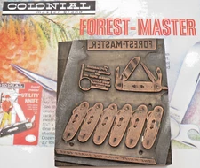Vintage COLONIAL KNIFE CO - FOREST MASTER Scout Utility Knife Printing Block