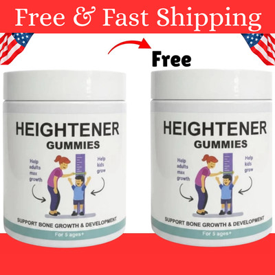 New Heightener Gummies - Natural Height Growth Supplement for Kids, Teens 2 Pack