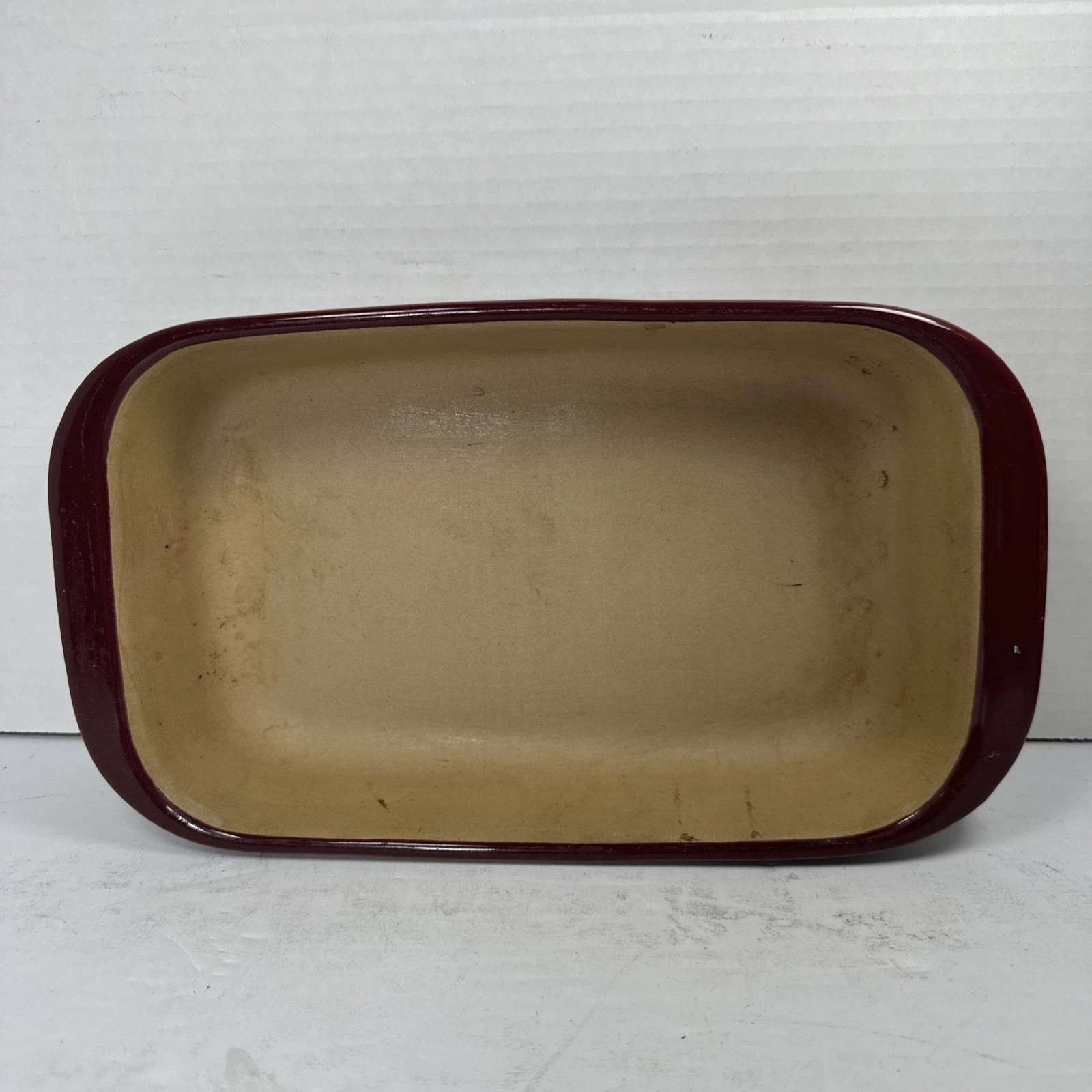 Pampered Chef Small Stone Dish Rectangle Baker 6x9 1378 Cranberry