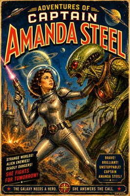 Adventure of Captain Amanda Steel  2nd Sci-Fi poster art decoration 11 x 17 inch