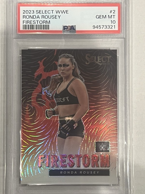 Panini 2023 Select WWE Firestorm Ronda Rousey #2 PSA Graded Insert