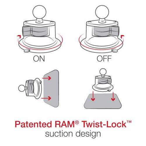 RAM-B-166-SAM59U RAM EZ-Roll'r Suction Cup Mount for Samsung X... - Picture 5 of 5