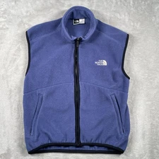 Vintage The North Face Vest Mens Medium Blue Polartec Fleece Zip Made USA 90s