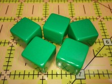 Blank D6 Green Dice  5pc Counting Cubes  16mm Plastic DIY Game Pieces  RPG RP