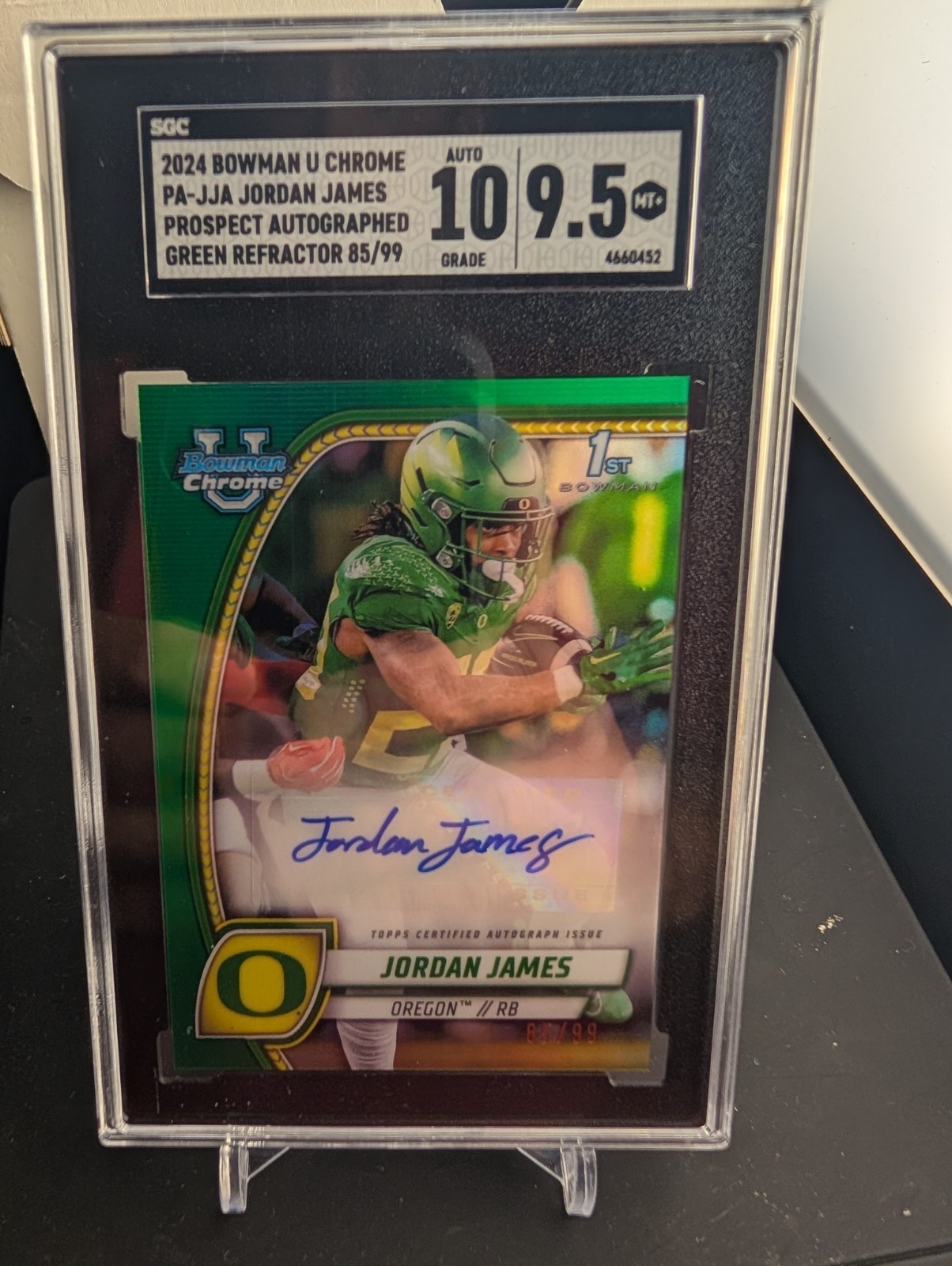 Jordan James Green Auto /99 2024 Bowman Chrome U University Oregon Ducks