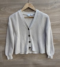 Gap Girls Chunky Knit Cardigan Sweater Button Front Long Sleeve Beige Sz L 10 