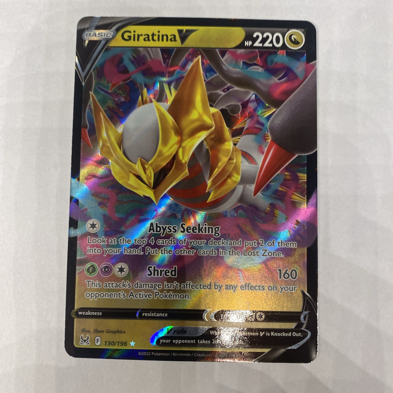 Pokemon TCG Giratina V Ultra Rare SWSH11: Lost Origin 130/196 NM Near Mint
