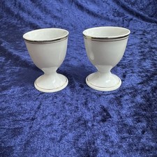 2er Set Vintage Eierbecher auf Fuß   Weißes...