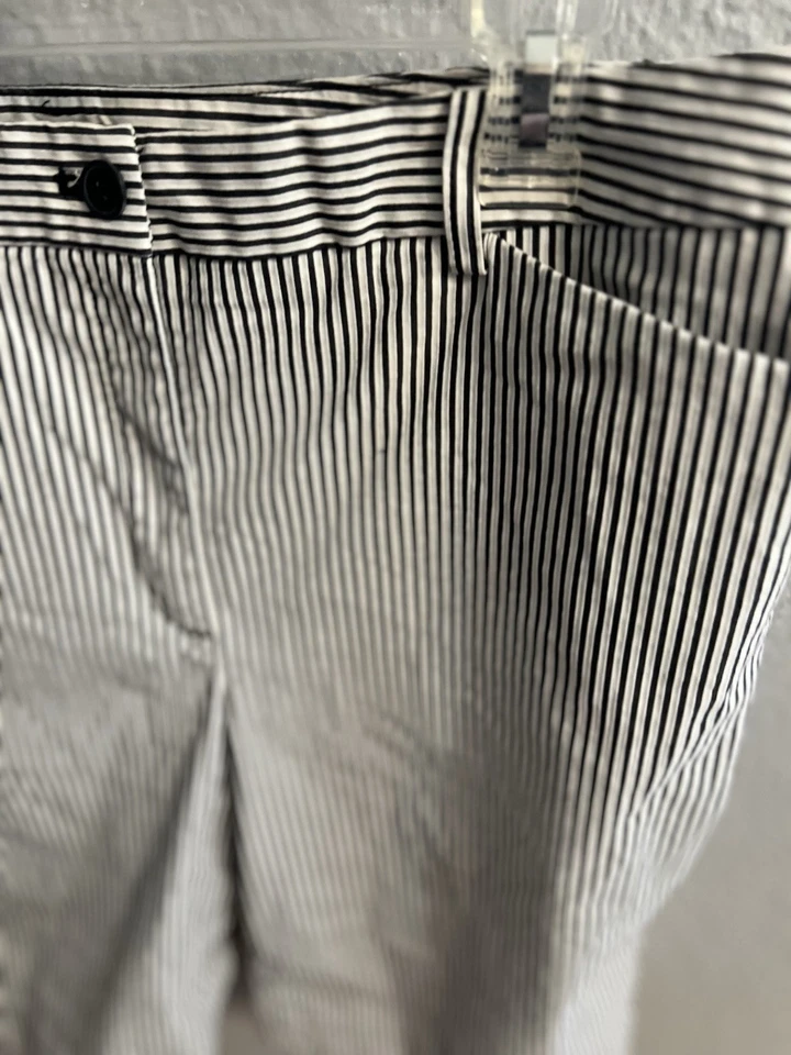 Pantalones cortos de golf Jones New York Signature Bermudas para mujer talla 14 blancos negros a rayas Foto 4 de 4