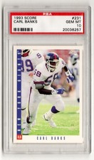 PSA 10 Carl Banks 1993 Score #231, Pop 2, New York Giants, Browns, Spartans