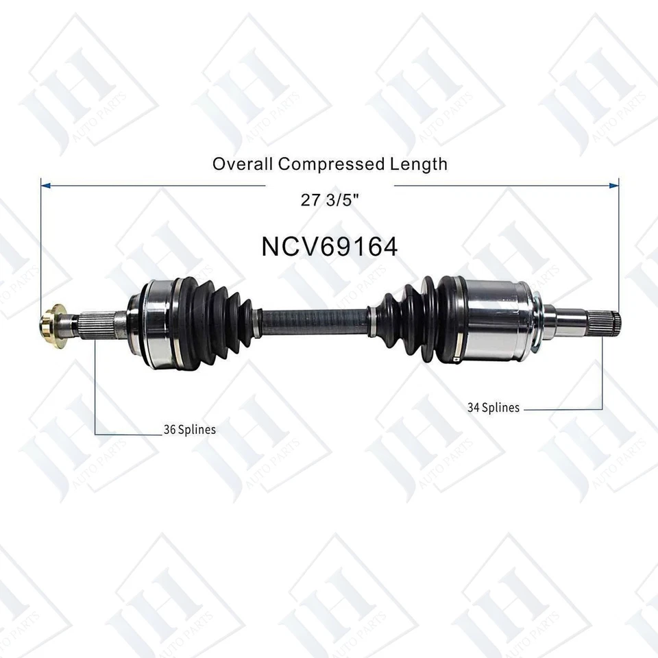 OE Front Pair Left Right CV Axle Shaft Set for 07-20 Toyota Tundra Sequoia 4WD - Image 2 of 4