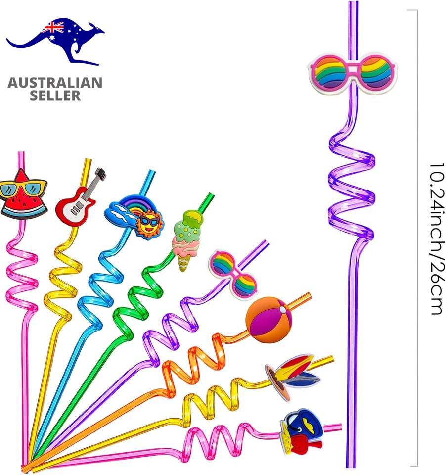 24 Summer Pool Drinking Straws for Kids, Pool Party Decorations Supplies, Pool P - image 2 of 4